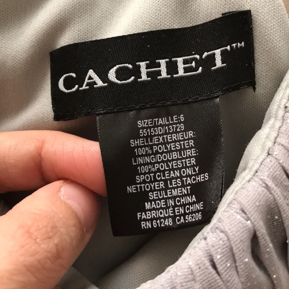 Silver Bridesmaids Dress with Beading - Picture 6 of 8